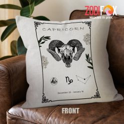 cute Capricorn Black Throw Pillow birthday zodiac gifts for astrology lovers – CAPRICORN-PL0028