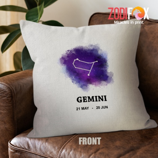funny Gemini Galaxy Throw Pillow birthday zodiac sign gifts for horoscope and astrology lovers – GEMINI-PL0029
