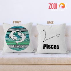 personalised Pisces Wood Throw Pillow birthday zodiac sign presents for horoscope and astrology lovers – PISCES-PL0029