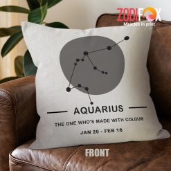 latest Aquarius Gray Throw Pillow birthday zodiac gifts for horoscope and astrology lovers – AQUARIUS-PL0031