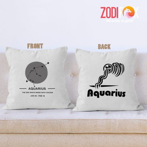 hot Aquarius Gray Throw Pillow zodiac gifts and collectibles – AQUARIUS-PL0031