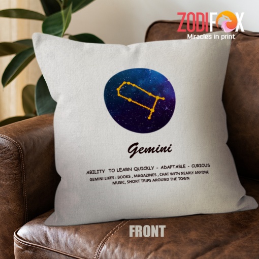 best Gemini Quickly Throw Pillow birthday zodiac gifts for astrology lovers – GEMINI-PL0035