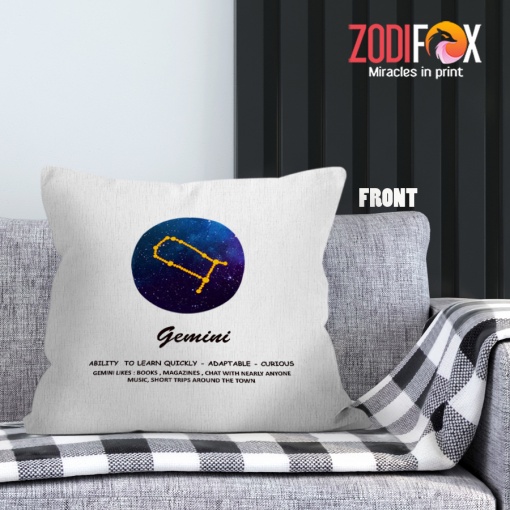 interested Gemini Quickly Throw Pillow zodiac gifts for horoscope and astrology lovers – GEMINI-PL0035