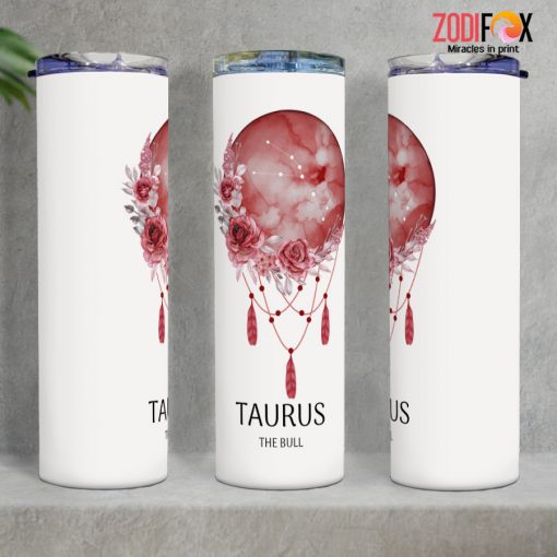 dramatic Taurus Flower Tumbler zodiac sign presents for horoscope lovers – TAURUS-T0036