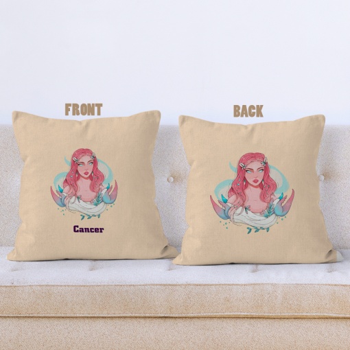 lively Cancer Mermaid Throw Pillow birthday zodiac sign presents for horoscope and astrology lovers – CANCER-PL0038