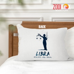cool Libra Woman Throw Pillow birthday zodiac gifts for horoscope and astrology lovers – LIBRA-PL0039