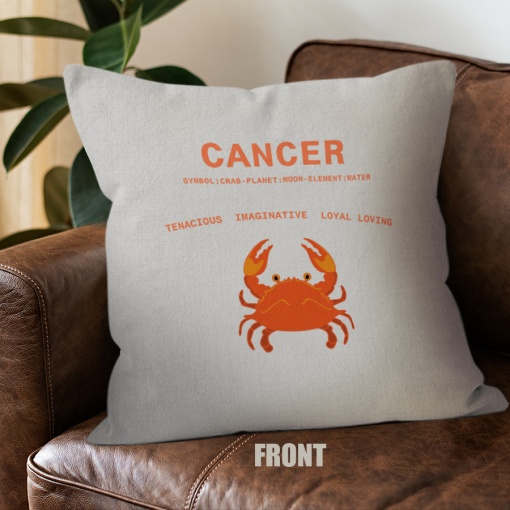 interested Cancer Loving Throw Pillow zodiac presents for astrology lovers – CANCER-PL0040