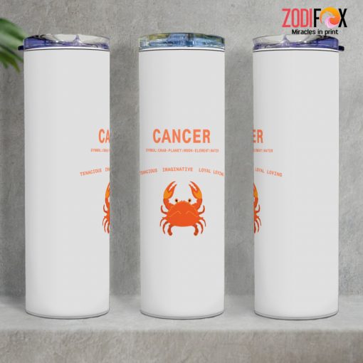 pretty Cancer Water Tumbler birthday zodiac gifts for horoscope and astrology lovers – CANCER-T0040