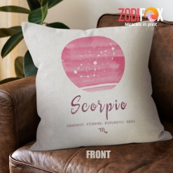 funny Scorpio Pink Throw Pillow zodiac presents for astrology lovers – SCORPIO-PL0041