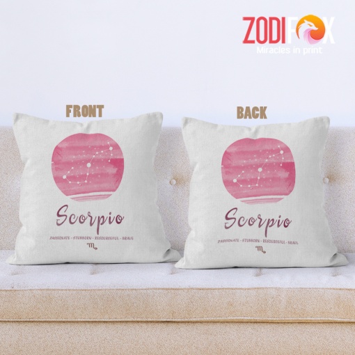 awesome Scorpio Pink Throw Pillow zodiac gifts for astrology lovers – SCORPIO-PL0041