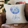personalised Libra Symbol Throw Pillow zodiac presents for astrology lovers – LIBRA-PL0043