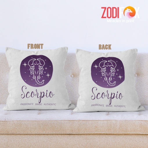 nice Scorpio Purple Throw Pillow birthday zodiac sign presents for horoscope and astrology lovers – SCORPIO-PL0044