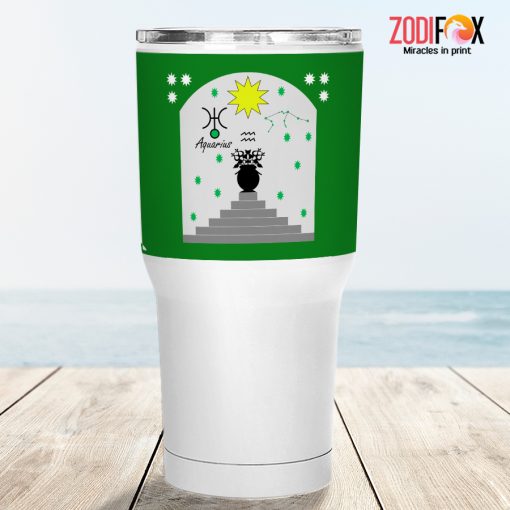 cool Aquarius Green Tumbler zodiac sign gifts for horoscope and astrology lovers – AQUARIUS-T0044
