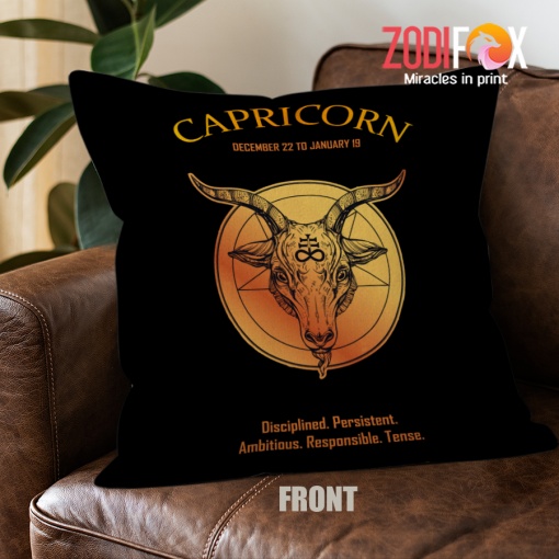 funny Capricorn Tense Throw Pillow astrology presents – CAPRICORN-PL0045