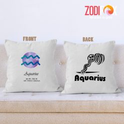 awesome Aquarius Symbol Throw Pillow birthday zodiac sign presents for horoscope and astrology lovers – AQUARIUS-PL0046