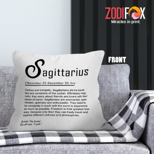 dramatic Sagittarius Curious Throw Pillow zodiac related gifts – SAGITTARIUS-PL0048