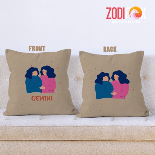 cool Gemini Twins Throw Pillow zodiac gifts and collectibles – GEMINI-PL0048