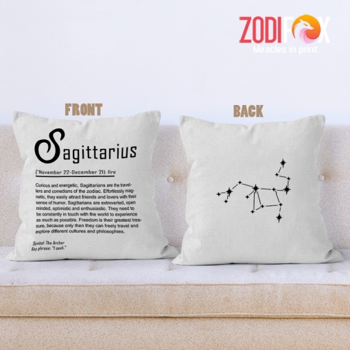 interested Sagittarius Curious Throw Pillow birthday zodiac sign presents for horoscope and astrology lovers – SAGITTARIUS-PL0048