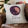 meaningful Libra Air Throw Pillow birthday zodiac sign gifts for horoscope and astrology lovers – LIBRA-PL0049