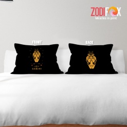 beautiful Gemini Gold Throw Pillow astrology horoscope zodiac gifts for boy and girl – GEMINI-PL0005