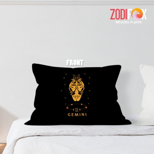 dramatic Gemini Gold Throw Pillow astrology horoscope zodiac gifts for man and woman – GEMINI-PL0005