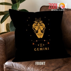 meaningful Gemini Gold Throw Pillow astrology horoscope zodiac gifts – GEMINI-PL0005