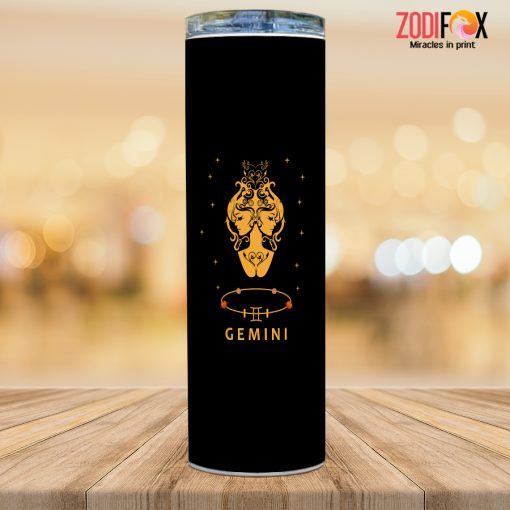 interested Gemini Gold Tumbler birthday zodiac presents for horoscope and astrology lovers – GEMINI-T0005