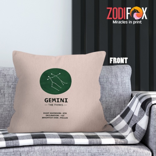 novelty Gemini constellation Throw Pillow birthday zodiac presents for horoscope and astrology lovers – GEMINI-PL0051