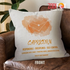 meaningful various Capricorn Orange Throw Pillow zodiac presents for astrology lovers astrology presents – CAPRICORN-PL0052