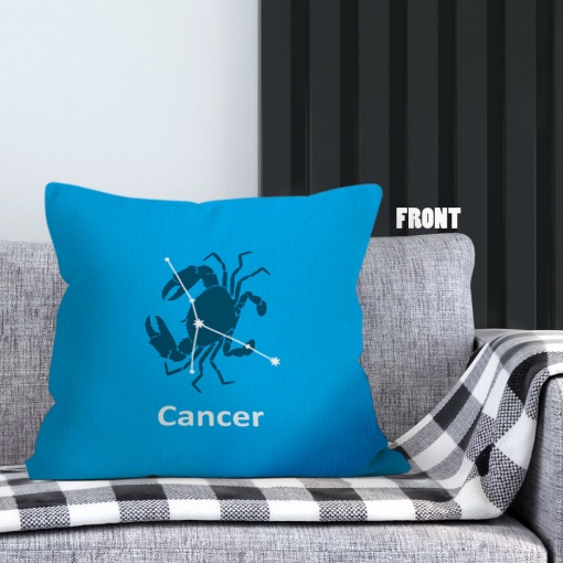 cool Cancer Blue Throw Pillow birthday zodiac presents for horoscope and astrology lovers – CANCER-PL0053