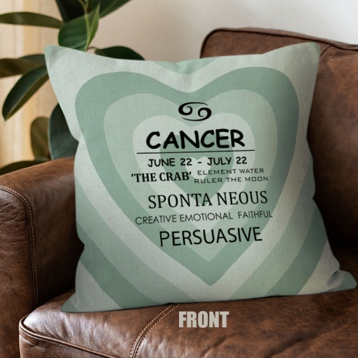 high quality Cancer Persuasive Throw Pillow birthday zodiac gifts for astrology lovers – CANCER-PL0055
