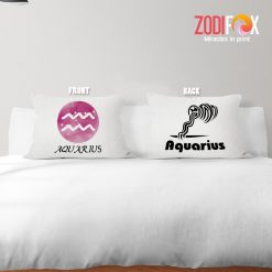 pretty Aquarius Symbol Throw Pillow astrology horoscope zodiac gifts for boy and girl – AQUARIUS-PL0059