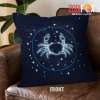 fun Cancer Crab Throw Pillow zodiac presents for astrology lovers – CANCER-PL0006