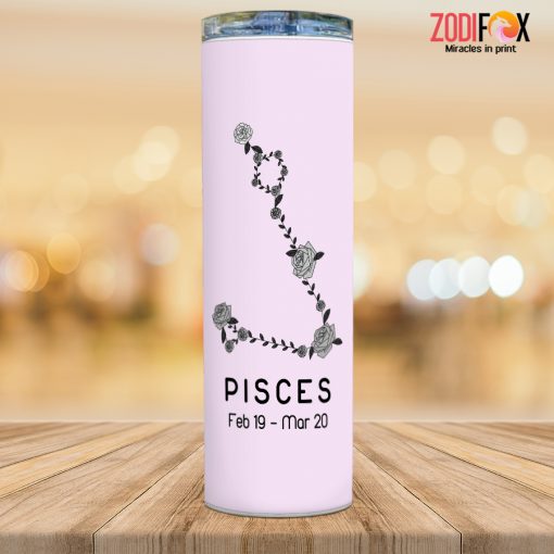 meaningful Pisces Flower Tumbler signs of the zodiac gifts – PISCES-T0061