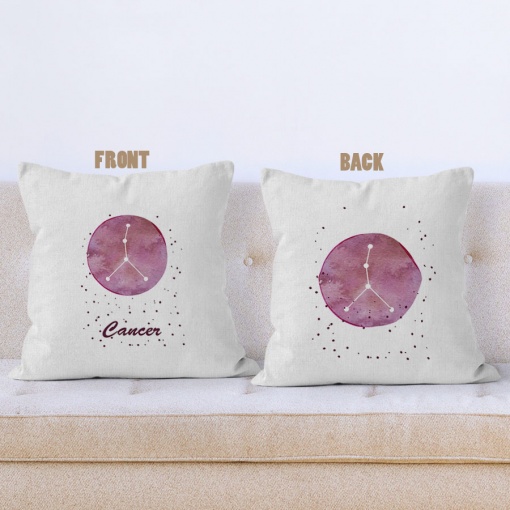 hot Cancer Violet Throw Pillow zodiac sign gifts for horoscope and astrology lovers – CANCER-PL0065