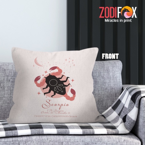 interested Scorpio Brave Throw Pillow zodiac sign presents for horoscope and astrology lovers – SCORPIO-PL0007
