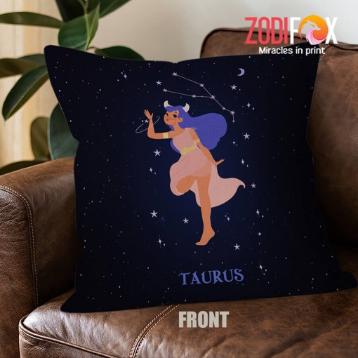 best Taurus Night Throw Pillow zodiac presents for horoscope and astrology lovers – TAURUS-PL0022