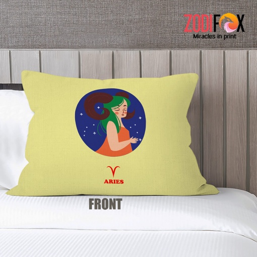 cool Aries Girl Throw Pillow birthday zodiac gifts for horoscope and astrology lovers – ARIES-PL0010