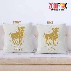 interested Aries Gold Throw Pillow birthday zodiac presents for horoscope and astrology lovers – ARIES-PL0017