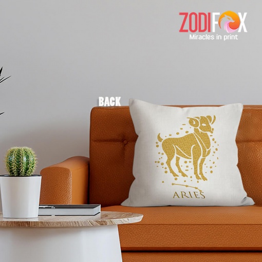 cool Aries Gold Throw Pillow zodiac-themed gifts – ARIES-PL0017