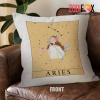 cool Aries Girl Throw Pillow birthday zodiac sign presents for horoscope and astrology lovers – ARIES-PL0025
