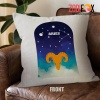 cool Aries Night Throw Pillow birthday zodiac sign presents for horoscope and astrology lovers – ARIES-PL0026