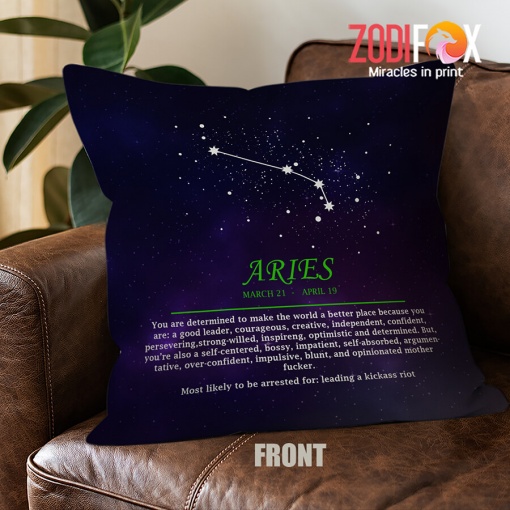 cool Aries Leader Throw Pillow zodiac gifts for astrology lovers – ARIES-PL0027