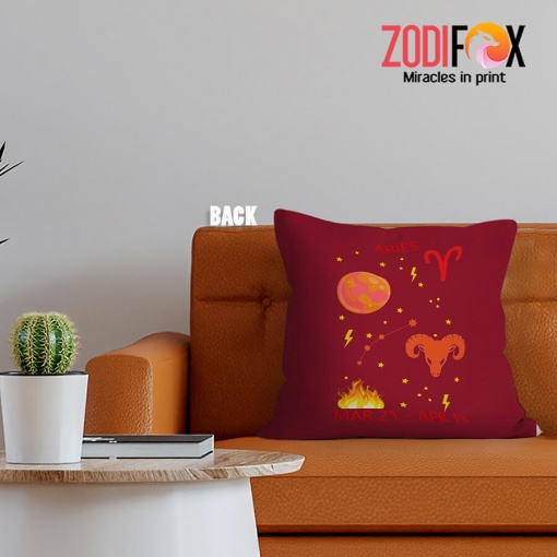 cool Aries Element Throw Pillow birthday zodiac sign presents for astrology lovers – ARIES-PL0033