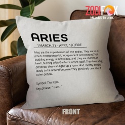 cool Aries Creative Throw Pillow zodiac sign presents for horoscope lovers – ARIES-PL0037