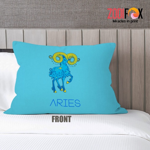 cool Aries Blue Throw Pillow birthday zodiac sign gifts for horoscope and astrology lovers – ARIES-PL0046