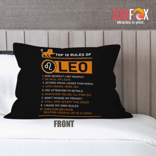 various Leo Rules Throw Pillow birthday zodiac sign gifts for horoscope and astrology lovers – LEO-PL0018