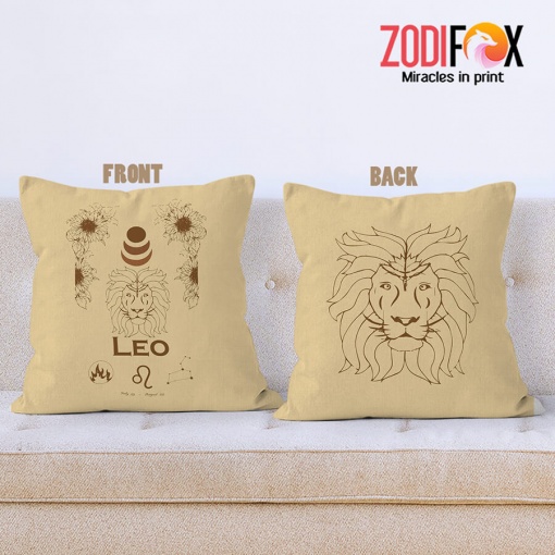 funny Leo Brown Throw Pillow zodiac sign presents for horoscope and astrology lovers – LEO-PL0022