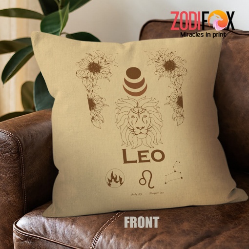 dramatic Leo Brown Throw Pillow zodiac presents for horoscope and astrology lovers – LEO-PL0022
