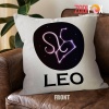 funny Leo Symbol Throw Pillow zodiac gifts and collectibles – LEO-PL0039